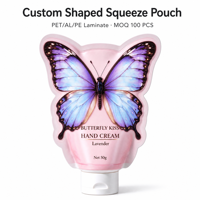 Pochette souple personnalisée avec bouchon à vis pour crème pour les mains, emballage cosmétique, sac vide rechargeable laminé PET/AL/PE