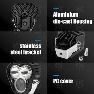 personality rock water proof dynamics off road truck motorcycle decorative <b>accessories</b> driving fog led <b>devil</b> eye car lights - Product Image 5