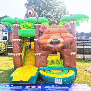 Aufblasbare safari-lowen-hupfburg <b>inflatable</b> jungle bouncy castle with slide commercial kids bounce <b>house</b> combo for party - Product Image 3