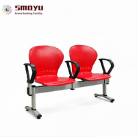 Chaises d'attente modernes 2021 en métal rouge, durables, ergonomiques et faciles à nettoyer, 4 places, pour hôpital, aéroport, bureau, arrêt de bus, banque