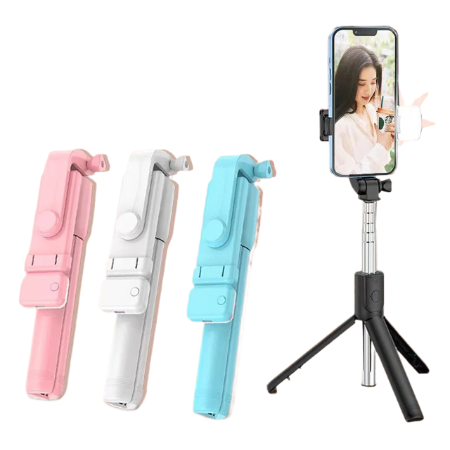 X929 R1s Selfie Stick With Light and Phone Stand Holder Wireless Portable Handheld Gimbal Tripod for Mobile Selfie