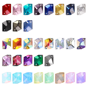 คริสตัลไรน์สโตนทรงสี่เหลี่ยมแบบหลังแบน สำหรับเย็บติด ขนาด 10x12 มม. 11x14 มม. 13x17 มม. 17x21 มม. สำหรับงานประดิษฐ์ ราคาโรงงาน ขนาดใหญ่ - Product Image 3