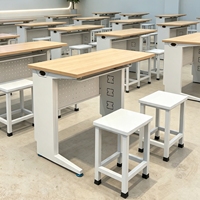 Meja Belajar Kantor Minimalis Modern Tahan Lama dengan Alas Baja Ramah Lingkungan, Workstation Multi-Fungsi untuk Penggunaan di Rumah/Kantor