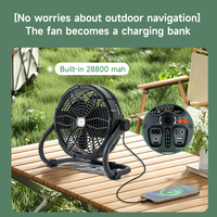 Ventilateur de plafond à LED multifonctionnel pour le camping, portable et rechargeable IP44, étanche, à vitesse régulée, contrôle en continu