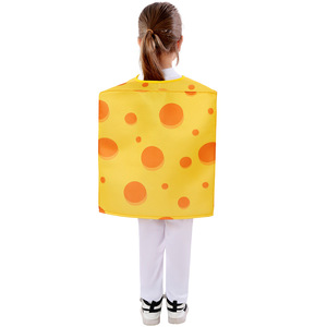Disfraz de queso para niños, traje de cosplay de Halloween, amarillo con lunares naranjas, para fiestas infantiles - Product Image 4