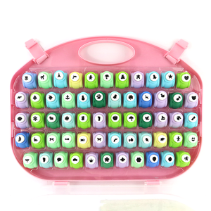 カスタム58個入りミニホールパンチ子供用おもちゃDIY手作りスクラップペーパーギフトカード用紙パンチ、様々な動物、愛、メープルリーフの形に対応 - Product Image 1