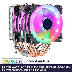 Enfriador de CPU de 4 Tubos de Calor, 3/4 Pines, 2011, RGB, Silencioso, Ventilador de Refrigeración para PC de Escritorio de 90 mm, Placa Base X99, Luz, 2 Ventiladores RGB para Placa Base X79 - Product Image 6