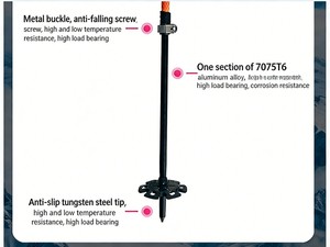 Bastones de Senderismo Nórdicos <span class=keywords><strong>y</strong></span> de Esquí XATP, Duraderos, de Alta Calidad, de Carbono, con Empuñadura de EVA, Ligeros, 130 cm de Longitud - Product Image 2