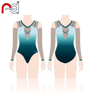 คู่เรียงราย CUSTOM Made หญิง Spandex ยิมนาสติก Leotard สวยขายส่งยิมนาสติก Leotards