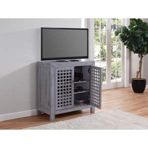 Frente de trabajo de celosía de gabinete de acento inspirado en DB Farmhouse con acabado Gris desgastado para muebles de casa, bar o villa interior - Product Image 3