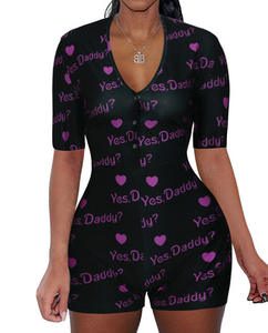 Vêtements de nuit imprimés <span class=keywords><strong>papillon</strong></span> en gros, combinaison courte pour adultes, combinaisons pour femmes - Product Image 1