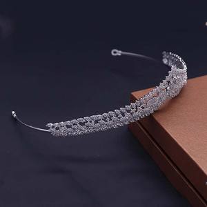 Mahkota Tiara Pengantin Berlapis Perak dengan Zirkon Kubik Bening Mewah untuk Pertunangan, Kontes, Pesta <span class=keywords><strong>Prom</strong></span> - Aksesori Ratu Pengantin - Product Image 6