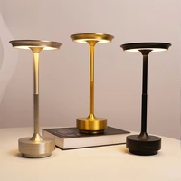 Lampe de bureau sans fil rétro en métal de luxe, rechargeable, portable, avec capteur tactile, lumière LED de table