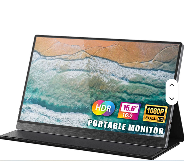 15.6 Ultra-Slim IPS Display Portable Laptop Monitor 1080P FHD & 60Hz Refresh Rate Dual Speakers USB C Gaming External Monitor