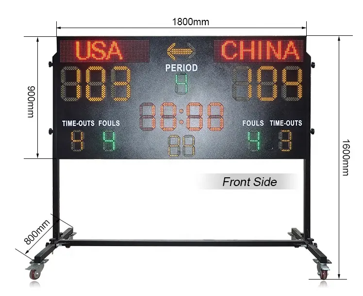 Custom Basketbal Scoreborden Digitale Video Displays Digitale Nummers Afstandsbediening Indoor Basketbal Led Scorebord Borden