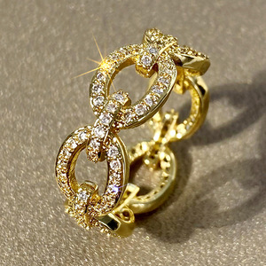 Anello Geometrico a Maglie Rotonde per Donne, Gioiello da Dito Trendy e Alla Moda - Product Image 6