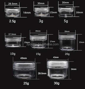 Miễn phí Mẫu 2.5ml 3ml 5ml 10ml 15ml 20ml 25ml 30ml 50g 40g 2.5G 3G 5g 25g 20g 15g 30g PS nhựa bao bì mỹ phẩm <span class=keywords><strong>jar</strong></span> để bán - Product Image 2