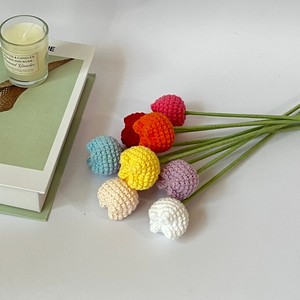 Wholesale Hand-<strong>Knitted</strong> Tulip <strong>Flowers</strong> High-Quatily <strong>Flower</strong> <strong>Crochet</strong> <strong>Flower</strong> Bouquet Home Car Decor Holiday Gifting - Product Image 6