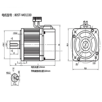 Juego de Motor Servo Industrial 220V 1.27N.m 400W 3000rpm 80ST-M01330 con Kit de Controlador Servo AASD-15A para Automatización