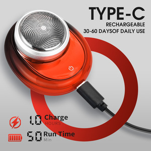 DSP Mini afeitadora eléctrica para hombre, IPX7, resistente al agua, carga tipo C, recortadora de barba portátil para hombre, cuerpo metálico, color naranja - Product Image 3