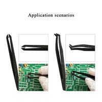 Outils de réparation d'entretien de composants électroniques 93302 pince à épiler antistatique ESD en plastique noir pour l'industrie