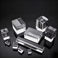 HBL K9 Cube de bloc de cristal vierge transparent Cube de cristal de presse-papiers gravé au laser 3D pour cadeaux artisanat de cristal