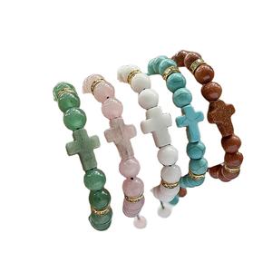 <span class=keywords><strong>Croix</strong></span> en cristal personnalisée pour bracelet Bracelets boule tissée en pierre naturelle à <span class=keywords><strong>la</strong></span> mode Breloque classique <span class=keywords><strong>La</strong></span> <span class=keywords><strong>Croix</strong></span> - Product Image 5