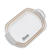 Plateau Haut de Gamme en Plastique Crystal Clair pour Fruits, Assiette de Rangement à Thé et Café, Utilisation Domestique et Professionnelle