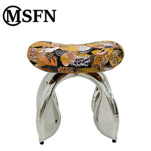 MSFN оригинальный дизайн сотня птиц из нержавеющей стали основание табурет Полированная зеркальная отделка для достойных Instagram гостиных в отеле - Product Image 2