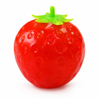 Jouet Squishy Fraise Réaliste en Mousse PU à Remontée Lente Anti-Stress Sensoriel à Presser 8cm Sac OPP Boîte de Présentation Unisexe 14