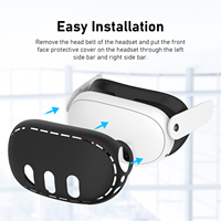 Silicone VR Case Protector pour Quest 3 Accessoires Lavable Résistant Aux Rayures Coque Avant Extended