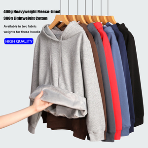 Sweat à capuche épais pour homme 100 % coton doublé polaire, couleur unie, grande taille, chaud et confortable pour l'automne et l'hiver, vente en <span class=keywords><strong>gros</strong></span> transfrontalière - Product Image 1