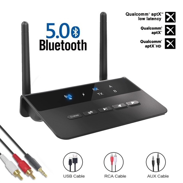 2026  5.4 Qualcomm Chipset 2-in-1 Transmitter/Receiver (AUX/RCA) for Car Audio & TV  AptX Adaptive Support