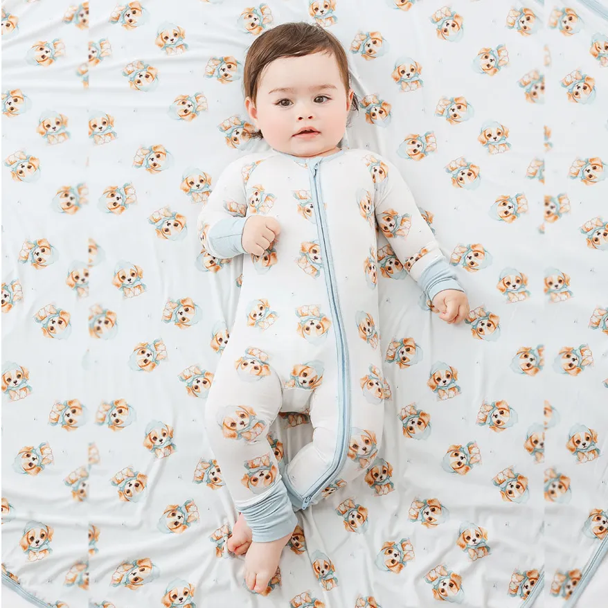 Individueller Druck Bambusstoff Neugeborenes Baby Reißverschluss-Bekleidung Kind Baby- und Mädchenkleidung Kleinkind-Pjama-Set Bambus-Baby-Strampelanzug