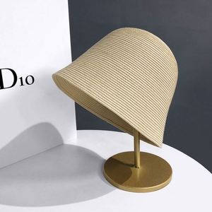 Summer Bucket Hat <b>Sunscreen</b> Fisherman Hat Foldable Versatile Straw Hat - Product Image 1