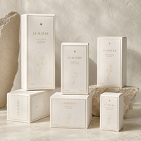 Boîtes d'emballage personnalisées avec gravure de logo, boîtes pliables en carton blanc à double rabat pour cosmétiques en couleur