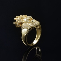 Bague Couronne Homme Tendance Plaqué Or 14K avec Grand Zircon Moissanite – Idéale pour Cadeau d'Anniversaire – Vente Flash