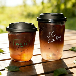 Gobelets en plastique transparents personnalisés avec logo, 12/14/16/18/24 oz, pour jus, avec couvercles, gobelets à punch pour Noël - Product Image 3