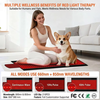 Alas Terapi Cahaya Merah 660 850nm 210 LED untuk Seluruh Tubuh 850*380mm Alas Terapi Cahaya untuk Hewan Peliharaan Buatan Khusus