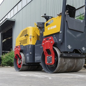小型ウォークビハインドダブルドラムローラーコンパクターサイト用1.5トンミニロードコンパクターデュアルドラム付き - Product Image 6