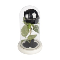 Cadeau de Saint Valentin Morthers Day Gift Galaxy Rose dans un dôme en verre avec lumières led Vente en gros Préservé Rose dans un dôme en verre