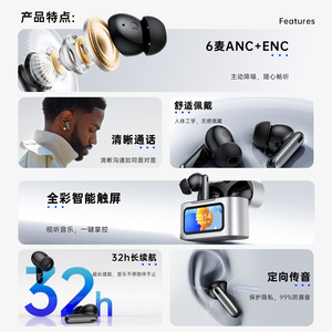 Auriculares Tws K3 con Pantalla a Color, Control Táctil, Cancelación de Ruido Dual, Diseño Intraaural - Product Image 2