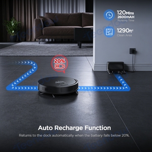 Robot aspirateur et serpillière intelligent Teendow T13S Wifi avec cartographie intelligente pour nettoyage multi-surfaces (sèche et humide) des sols durs et des tapis - Product Image 5