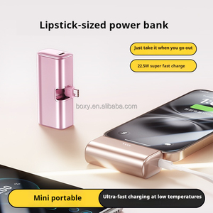 Nuevo estilo Mini carga rápida <span class=keywords><strong>Powerbank</strong></span> 5000mAh cargador portátil bancos enchufe incorporado carga de acoplamiento deslumbrante banco de energía - Product Image 2