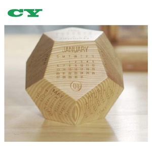 Bloc décoratif de table <span class=keywords><strong>en</strong></span> <span class=keywords><strong>bois</strong></span> massif, cadeau de fête des pères, décor de bureau <span class=keywords><strong>en</strong></span> <span class=keywords><strong>bois</strong></span> massif, avec <span class=keywords><strong>calendrier</strong></span> - Product Image 3