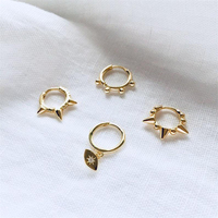 ROXI Perles rondes minimalistes en argent sterling 925 Cercle pour femmes Boucle d'oreille