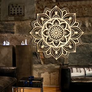 Art mural en métal en forme de lotus, décoration <span class=keywords><strong>murale</strong></span> mandala, grande sculpture <span class=keywords><strong>murale</strong></span> en métal pour salon - Product Image 5