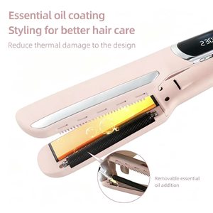 Lisseur et boucleur 2-en-1 professionnel en céramique infusé aux huiles essentielles, chauffe rapide pour tous types de cheveux - Product Image 1