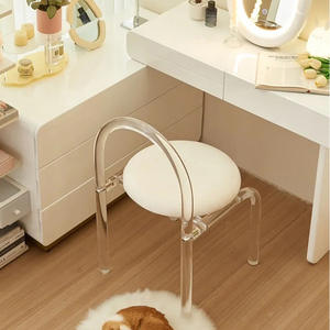 Kursi akrilik 2025 Longstar, kursi akrilik kokoh & elegan dengan bantal kulit dekorasi Interior dan ruang makan - Product Image 5