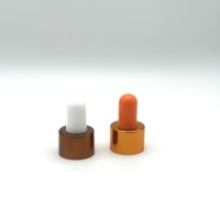 Bouchon compte-gouttes en aluminium brillant bronze doré profond de haute qualité 18/410 18 mm pour flacons compte-gouttes en verre cosmétique, pour une utilisation de scellage